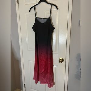 Ombré Gradient Satin Slip Dress